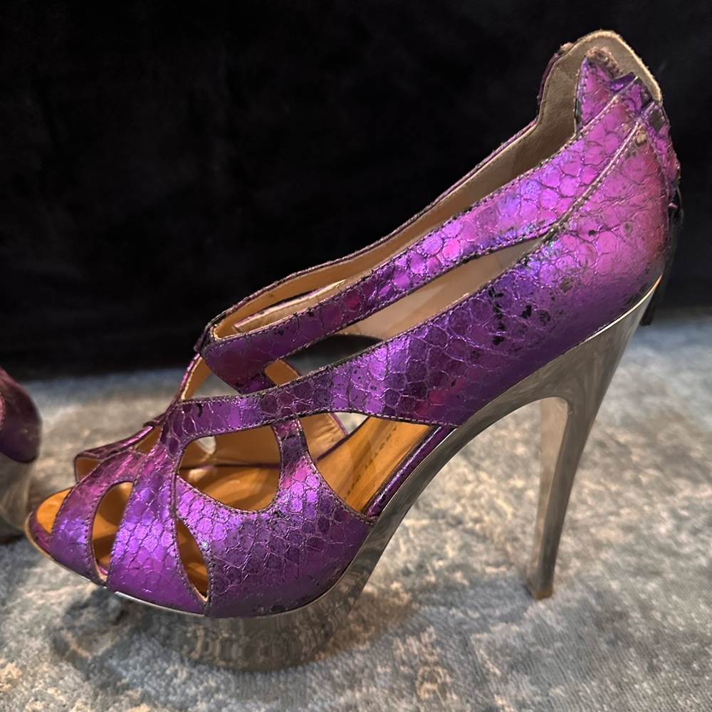 Giuseppe Zanotti Python Skin Platform Pumps Rare … - image 7